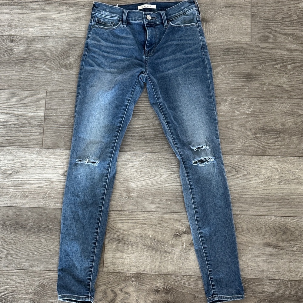 PacSun Blue Ripped Skinny Jeans
